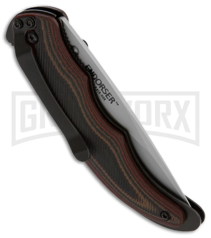 CRKT Endorser OutBurst Brown/Black G-10 Spring Assisted Knife - Black Plain 2 CRKT Endorser OutBurst Brown/Black G-10 Spring Assisted Knife - Black Plain - Image 2