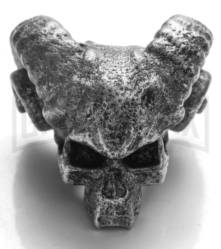 Magallona Pewter Demon Skull Lanyard Bead 1 Magallona Pewter Demon Skull Lanyard Bead