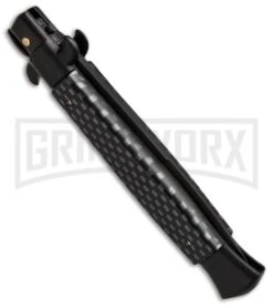 Frank B. 9" Italian Stiletto Tactical Sim Carbon Fiber Automatic Knife - Bayonet -Kershaw Sale Store fb 9 carbon fiber bayo side 2 large