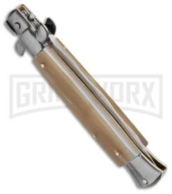 Frank B. 9" Italian Stiletto Honey Horn Automatic Knife - Kris 3 Frank B. 9" Italian Stiletto Honey Horn Automatic Knife - Kris -Kershaw Sale Store fb 9 honey kriss side large