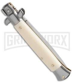 Frank B. 9" Simulated Ivory Automatic Stiletto Knife - Dagger -Kershaw Sale Store fb 9 sim ivory dagger side jm large