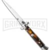 9" Italian Stiletto Acrylic Tortoise Automatic Knife - Bayonet -Kershaw Sale Store frank b 9 tortoise large