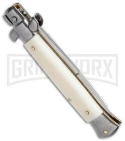 Frank B. 9" Italian Stiletto Simulated Ivory Automatic Knife - Bayonet 3 Frank B. 9" Italian Stiletto Simulated Ivory Automatic Knife - Bayonet -Kershaw Sale Store frank b 9in sim ivory bayo side large