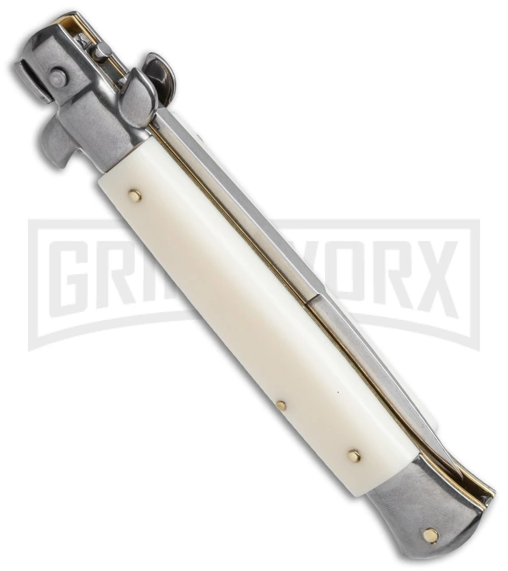 Frank B. 9" Italian Stiletto Simulated Ivory Automatic Knife - Bayonet 2 Frank B. 9" Italian Stiletto Simulated Ivory Automatic Knife - Bayonet - Image 2