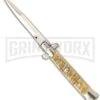 Frank B. 9" Italian Stiletto Ram Horn Automatic Knife - Bayonet -Kershaw Sale Store frank b stiletto 9in ram horn bayo large