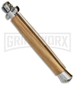 Frank B. 11" Italian Stiletto Olive Wood Automatic Knife - Bayonet -Kershaw Sale Store frank b stilletos 13 olive bayo side large