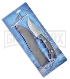 Frost Cutlery Black Hills Deep Woods Black Fixed Blade Knife - Satin Plain