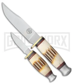 Frost Cutlery Chipaway Second Cut 2 Piece Fixed Blade Knife Set - Satin Plain