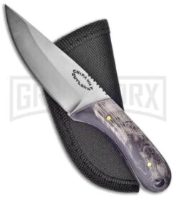 Frost Cutlery Chipaway Antelope Skinner Horn Fixed Blade Knife - Satin Plain