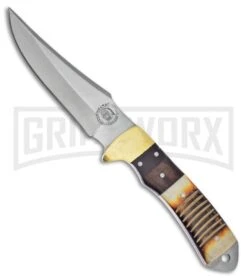 Frost Cutlery Chipaway Beaver Tail Torch Bone Fixed Blade Knife - Satin Plain