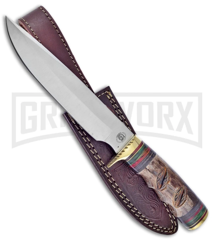 Frost Cutlery Chipaway Silent Bear Bowie Bone Fixed Blade Knife - Satin Plain 1 Frost Cutlery Chipaway Silent Bear Bowie Bone Fixed Blade Knife - Satin Plain