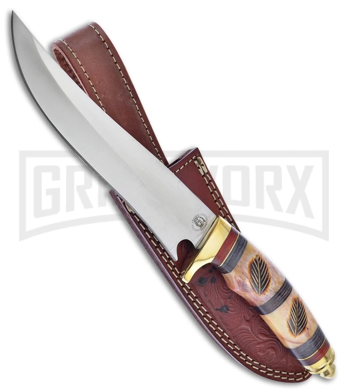 Frost Cutlery Chipaway Warrior Creed Bowie Bone Fixed Blade Knife - Satin Plain 1 Frost Cutlery Chipaway Warrior Creed Bowie Bone Fixed Blade Knife - Satin Plain