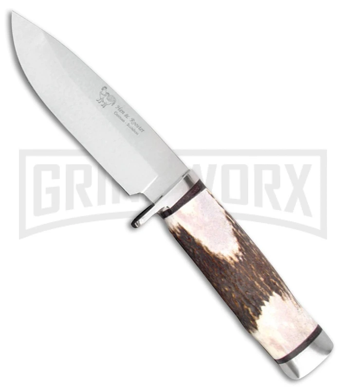Frost Cutlery Hen & Rooster Dominance Stag Fixed Blade Knife - Bead Blast Plain 1 Frost Cutlery Hen & Rooster Dominance Stag Fixed Blade Knife - Bead Blast Plain