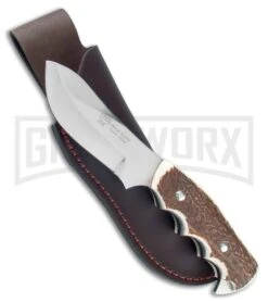 Frost Cutlery Hen & Rooster Sure Hunter Stag Fixed Blade Knife - Satin Plain