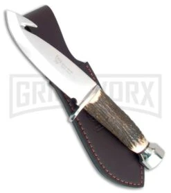 Frost Cutlery Hen & Rooster Totality Stag Fixed Blade Knife - Mirror Plain
