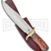 Frost Cutlery Montana Trail Master Brown Wood Fixed Blade Knife - Satin Plain