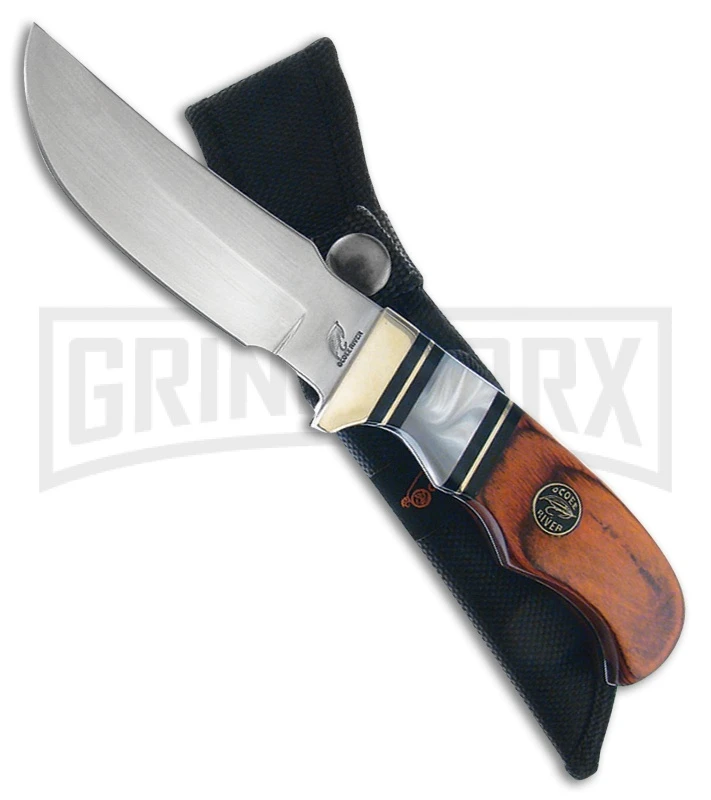Frost Cutlery Ocoee River Hunter Wood Fixed Blade Knife - Mirror Plain 1 Frost Cutlery Ocoee River Hunter Wood Fixed Blade Knife - Mirror Plain