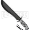 Frost Cutlery Quicksilver Bowie White Camo Fixed Blade Knife - Black Plain 2 Frost Cutlery Quicksilver Bowie White Camo Fixed Blade Knife - Black Plain -Kershaw Sale Store frost cutlery quicksilver bowie white camo black BP 25613 jr large