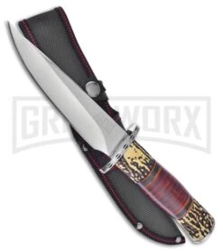 Frost Cutlery Sharps Cutlery Bowie Pakkawood Fixed Blade Knife - Satin Plain