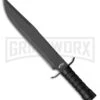 Frost Cutlery Survival Scout I Black Fixed Blade Knife - Black Plain -Kershaw Sale Store frost cutlery survival scout i black black BP 25161 jr large
