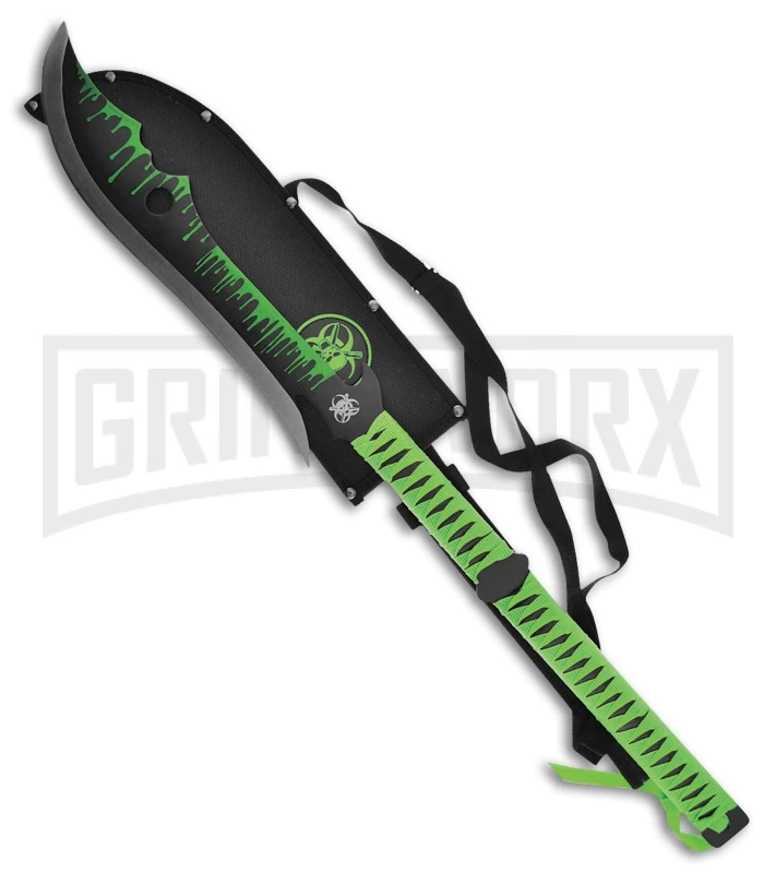Frost Cutlery Tac Xtreme Decapitator Green Fixed Blade Knife - Black Plain 1 Frost Cutlery Tac Xtreme Decapitator Green Fixed Blade Knife - Black Plain