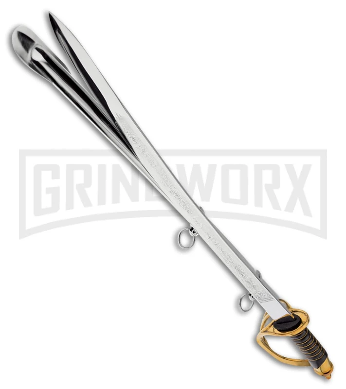 Frost Cutlery US Civil Brown Leather Sword - Mirror Plain 1 Frost Cutlery US Civil Brown Leather Sword - Mirror Plain