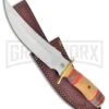Frost Cutlery White Feather Bowie Olive Wood Fixed Blade Knife - Satin Plain -Kershaw Sale Store frost cutlery white feather bowie olive wood satin BP 25293 jr large