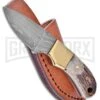 Frost Cutlery Whitetail Small Hunter Stag Fixed Blade Knife - Damascus Plain -Kershaw Sale Store frost cutlery whitetail small hunter stag antler damascus BP 25722 jr large