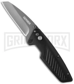 Gerber Fullback AO Black Plastic Spring Assisted Knife - Gray Plain