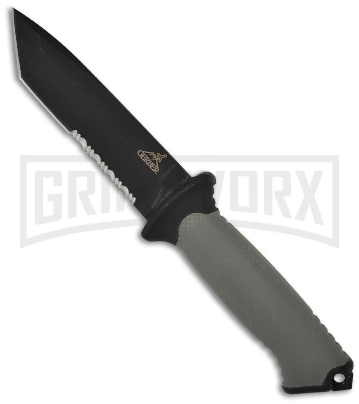 Gerber Prodigy Fixed Blade Knife - Black Serr 1 Gerber Prodigy Fixed Blade Knife - Black Serr