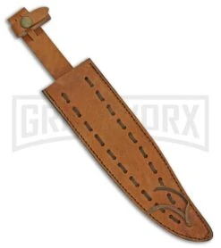 Tallen Frontier Classic Bowie White Bone Fixed Blade Knife - Satin Plain -Kershaw Sale Store grindworx frontier classic bowie white bone saitn BP 28678 jr sheath large