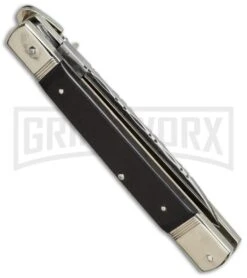 Hubertus 7.75" Slimline Lever Lock Ebony Wood Automatic Knife - Satin Plain -Kershaw Sale Store hubertus slim lever ebony side cm large