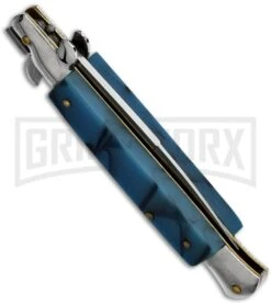 9" Anomaly Stiletto Blue Swirl Automatic Knife - Bayonet -Kershaw Sale Store italian milano stilletto a150bl blue satin side large