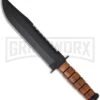 Ka-Bar Bowie Big Brother Fixed Blade Knife - Black Serrated Top -Kershaw Sale Store ka bar 02 2217 leather big brother knife large