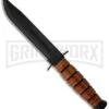 Ka-Bar Bowie Short USA Fighting/Utility Knife W/Leather Sheath - Black Plain -Kershaw Sale Store ka bar fixed 02 1251 short black wood large