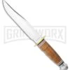 Ka-Bar Bowie Leather Handle Fixed Blade Knife - Polish Plain -Kershaw Sale Store ka bar fixed 1236 bowie large