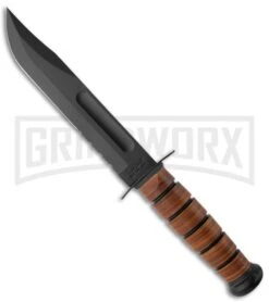 Ka-Bar Bowie Full-Size USMC Knife Leather Sheath - Black Serr