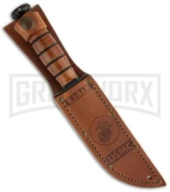 Ka-Bar Bowie Short USMC Leather Fixed Blade Knife - Black Plain -Kershaw Sale Store ka bar short usmc fighting 02 1250 sheath large 1