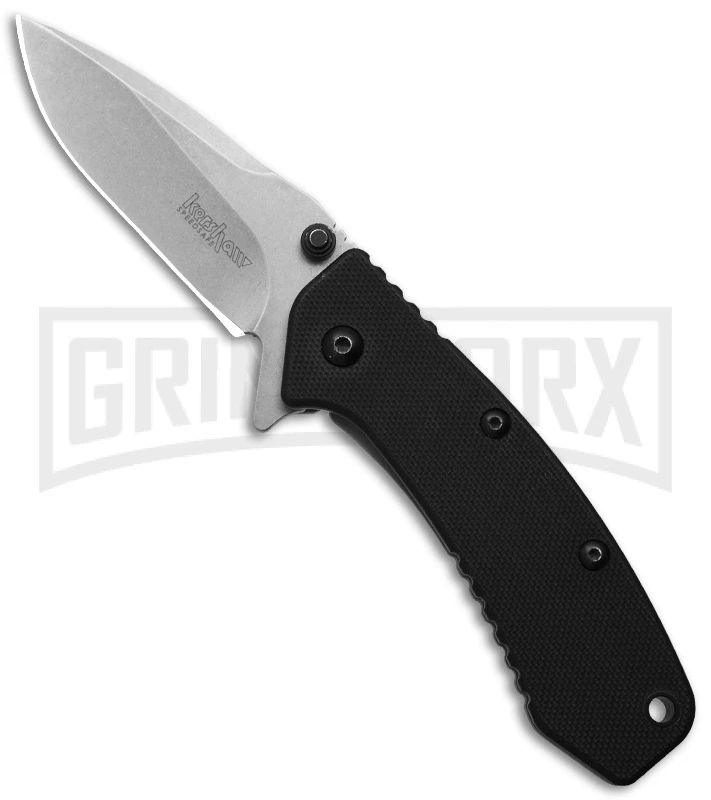 Kershaw Cryo Black G-10 Assisted Opening Knife - Stonewash Plain 1 Kershaw Cryo Black G-10 Assisted Opening Knife - Stonewash Plain