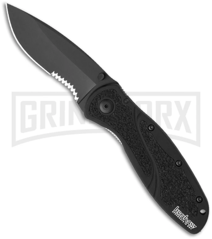 Kershaw Blur Black Assisted Opening Knife Knife - Black Serr 1 Kershaw Blur Black Assisted Opening Knife Knife - Black Serr