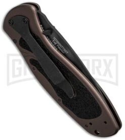 Kershaw Blur Brown Assisted Opening Knife - Tanto Tiger Stripe Serr -Kershaw Sale Store kershaw blur ser 1670brnttsst side cm large
