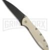 Kershaw Leek Desert Sand Assisted Opening Knife - Bead Blast Plain -Kershaw Sale Store kershaw leek desert sand KS1660DSBLK BHQ 49608 er large