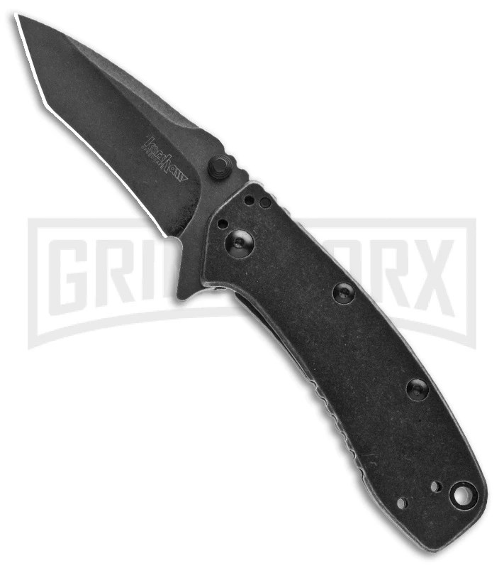Kershaw Cryo II Tanto Assisted Opening Knife - BlackWash Plain 1 Kershaw Cryo II Tanto Assisted Opening Knife - BlackWash Plain