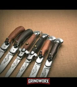 8" Medteh Russian Bottom Bolster Stiletto Light Wood Automatic Knife - Satin -Kershaw Sale Store meditex stiletto leverlock variety dl large