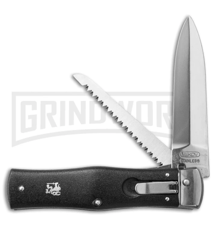 Mikov 241 Predator ABS Black Automatic Leverlock Knife W/ Saw 1 Mikov 241 Predator ABS Black Automatic Leverlock Knife W/ Saw