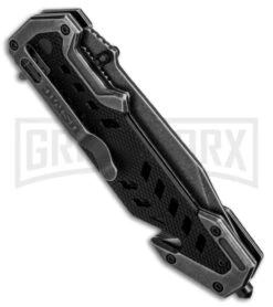 M-Tech Jax Marine Black Spring Assisted Knife - Black Serrated 5 M-Tech Jax Marine Black Spring Assisted Knife - Black Serrated -Kershaw Sale Store mtech jax marine black m a1052sw BP 18175 er side large