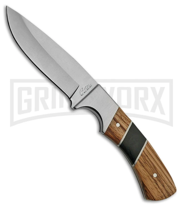 Rite Edge Border Beat Brown Pakkawood Fixed Blade Knife - Satin Plain 1 Rite Edge Border Beat Brown Pakkawood Fixed Blade Knife - Satin Plain