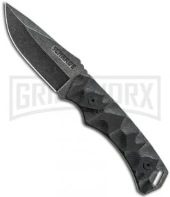 Schrade SCHF14 Fixed Blade Knife - Black Stonewash Plain