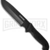 Schrade SCHF52 Frontier Black TPE Fixed Blade Knife - Black Plain -Kershaw Sale Store schrade fixed schf52 cm large