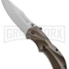 Schrade Brown MAGIC Spring Assisted Knife - Bead Blast Plain -Kershaw Sale Store schrade scha7br 2 large